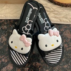 Hello Kitty x Melissa Black Slippers Size 5 New